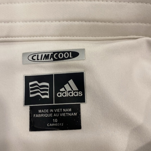 Adidas Climalite White Tennis /Golf with Built in Shorts Size 10 - Picture 5 of 9